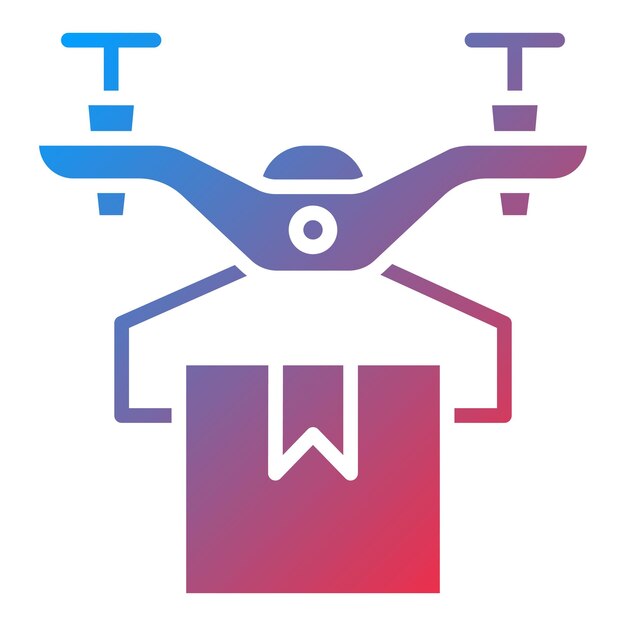 Estilo del icono de entrega de drones de diseño vectorial