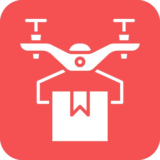 Estilo del icono de entrega de drones de diseño vectorial