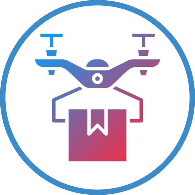 Estilo del icono de entrega de drones de diseño vectorial