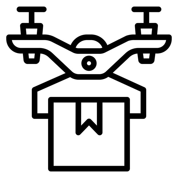 Estilo del icono de entrega de drones de diseño vectorial