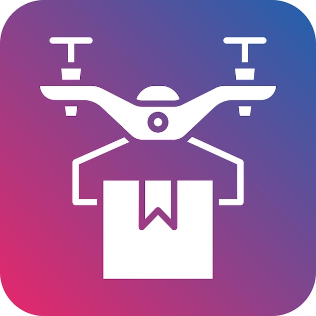 Estilo del icono de entrega de drones de diseño vectorial