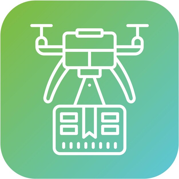 Estilo del icono de entrega de drones de diseño vectorial
