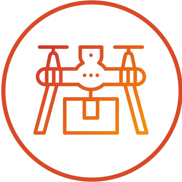 Estilo del icono de entrega de drones de diseño vectorial