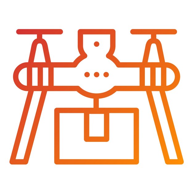 Estilo del icono de entrega de drones de diseño vectorial