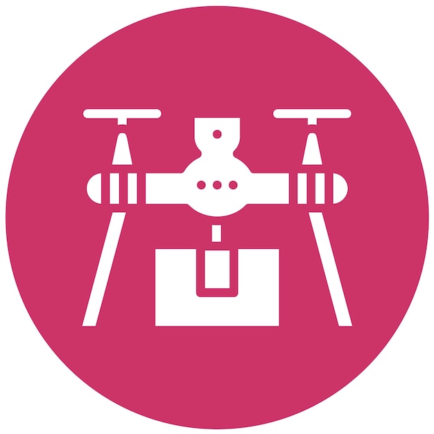 Estilo del icono de entrega de drones de diseño vectorial