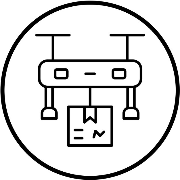 Estilo del icono de entrega de drones de diseño vectorial