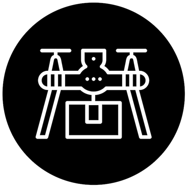 Estilo del icono de entrega de drones de diseño vectorial