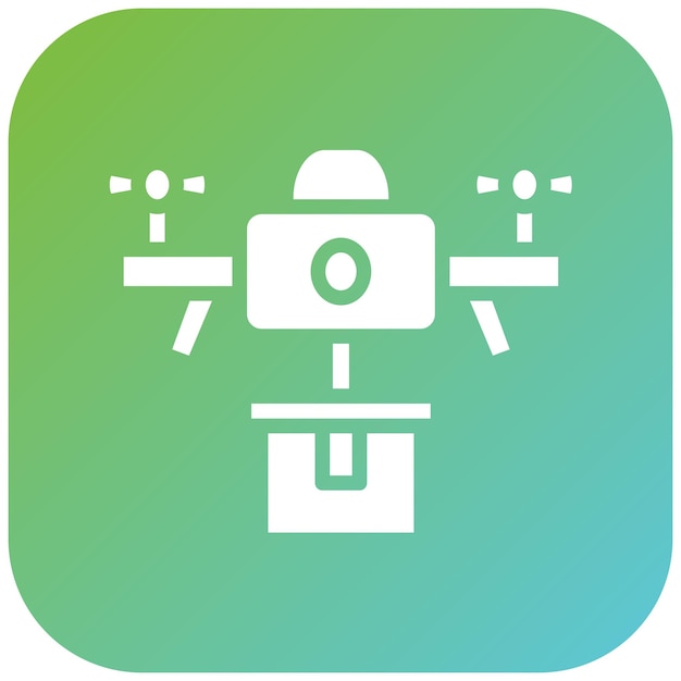 Estilo del icono de entrega de drones de diseño vectorial