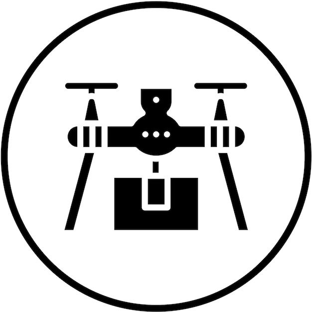 Estilo del icono de entrega de drones de diseño vectorial