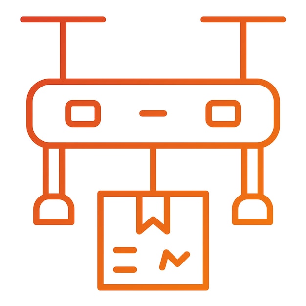 Estilo del icono de entrega de drones de diseño vectorial