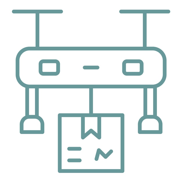 Estilo del icono de entrega de drones de diseño vectorial