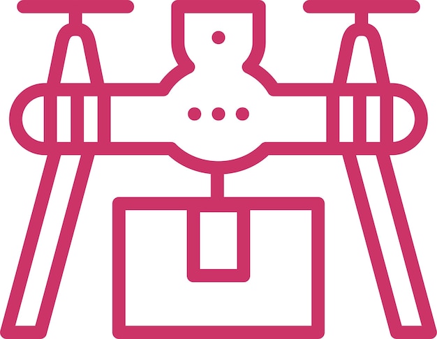 Estilo del icono de entrega de drones de diseño vectorial