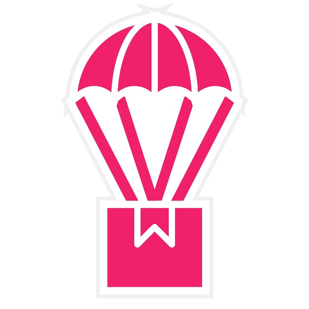 Estilo del icono de entrega en paracaídas