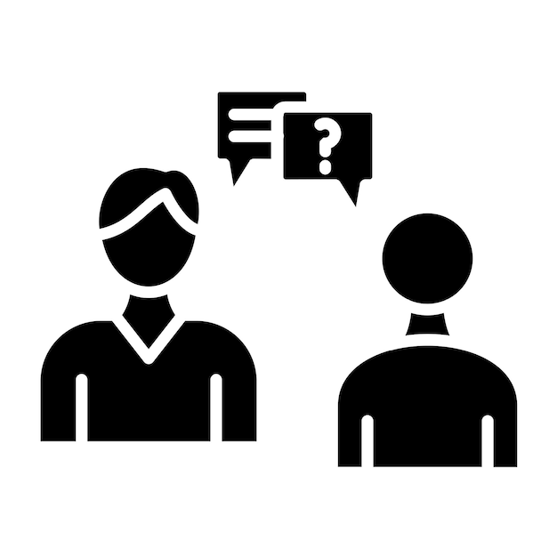 Estilo del icono de la entrevista de diseño vectorial