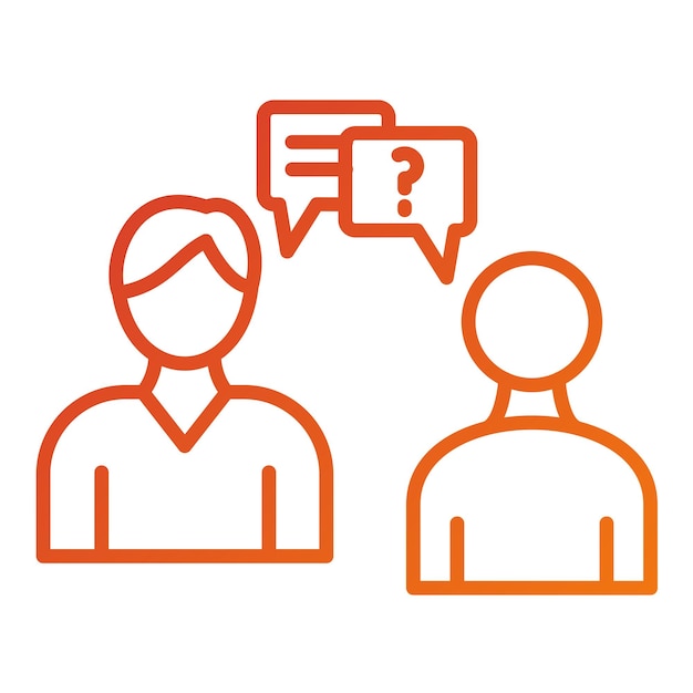 Estilo del icono de la entrevista de diseño vectorial