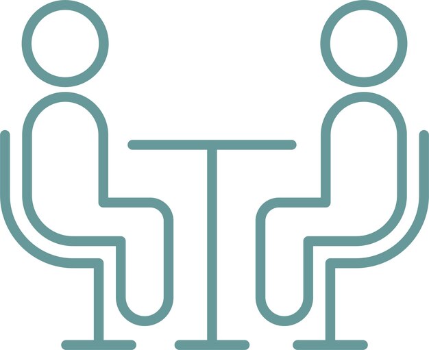 Estilo del icono de la entrevista de diseño vectorial