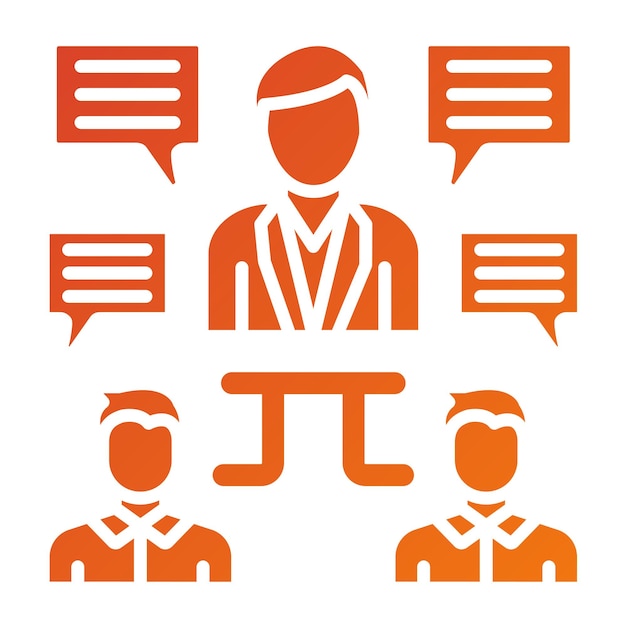 Estilo del icono de la entrevista del grupo de diseño vectorial