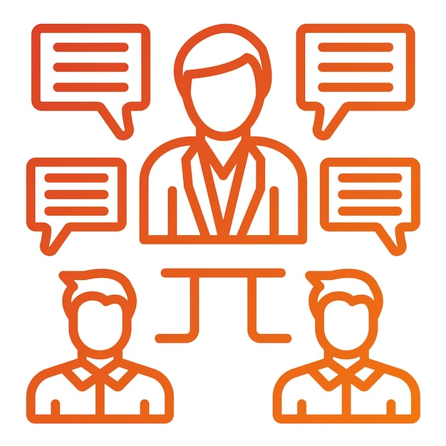 Estilo del icono de la entrevista del grupo de diseño vectorial