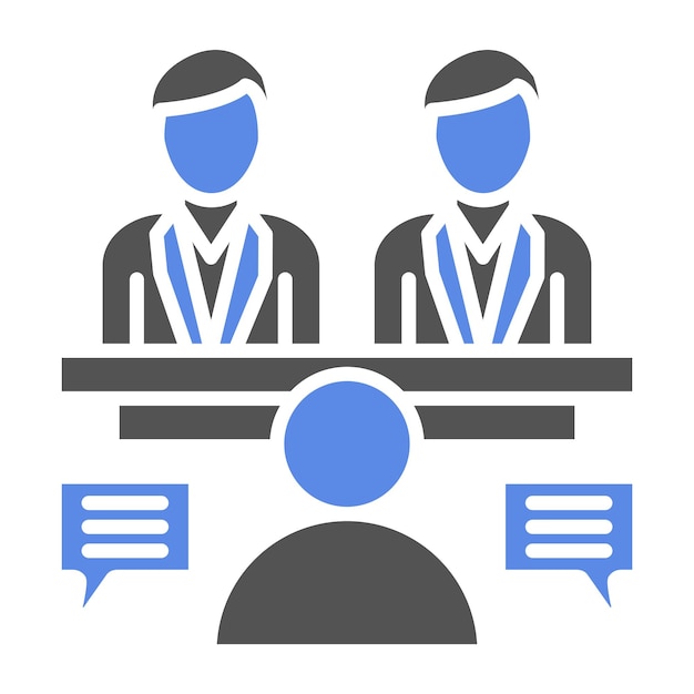 Estilo del icono de la entrevista de trabajo de diseño vectorial