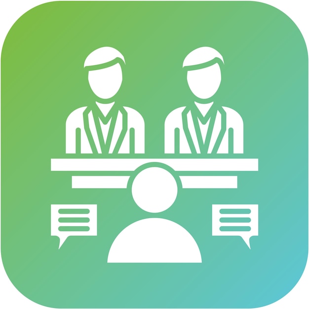 Estilo del icono de la entrevista de trabajo de diseño vectorial