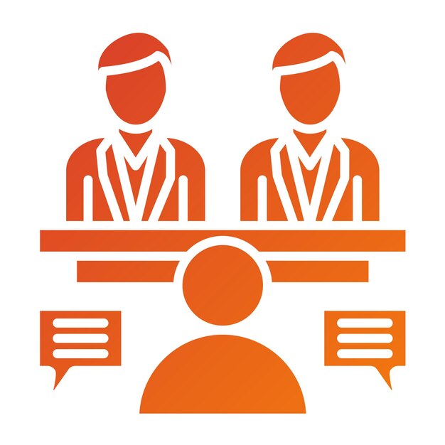 Estilo del icono de la entrevista de trabajo de diseño vectorial
