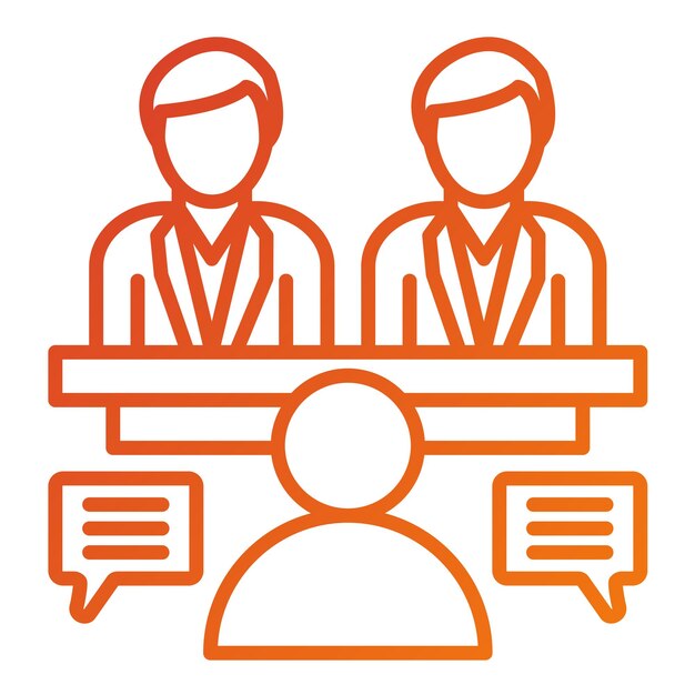 Estilo del icono de la entrevista de trabajo de diseño vectorial