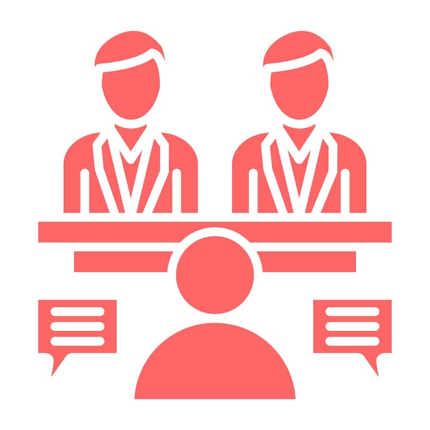 Estilo del icono de la entrevista de trabajo de diseño vectorial
