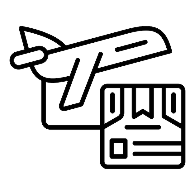 Estilo de icono de envío aéreo de diseño vectorial