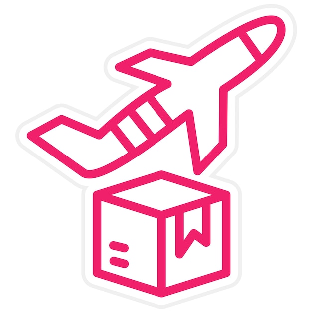 Estilo de icono de envío aéreo de diseño vectorial