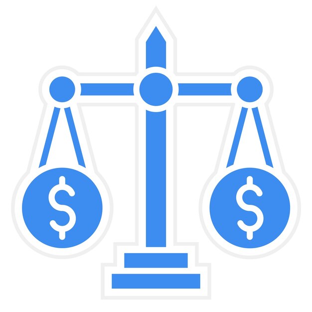 Estilo del icono de equilibrio de diseño vectorial