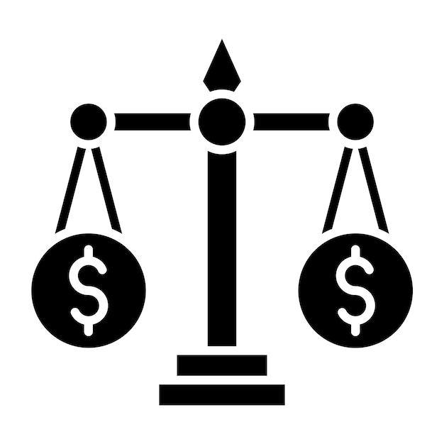 Estilo del icono de equilibrio de diseño vectorial