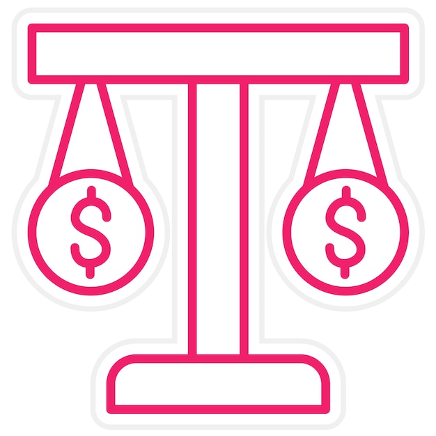 Estilo del icono de equilibrio de diseño vectorial