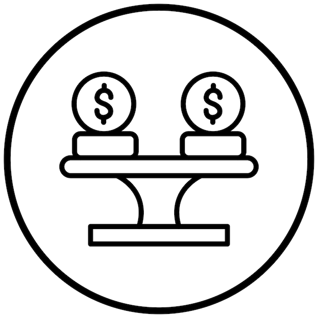 Estilo del icono de equilibrio de diseño vectorial