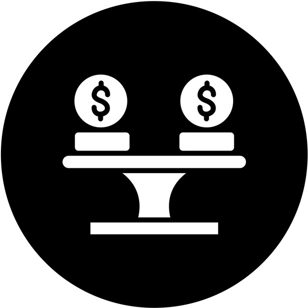 Estilo del icono de equilibrio de diseño vectorial