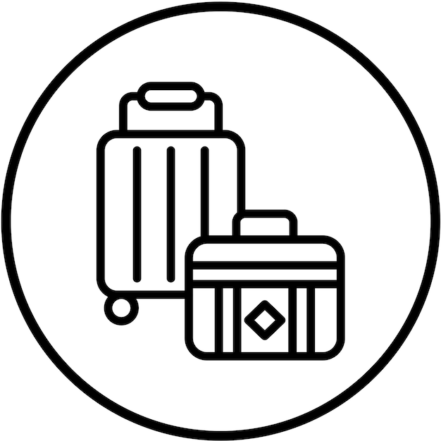 Estilo del icono de equipaje de diseño vectorial