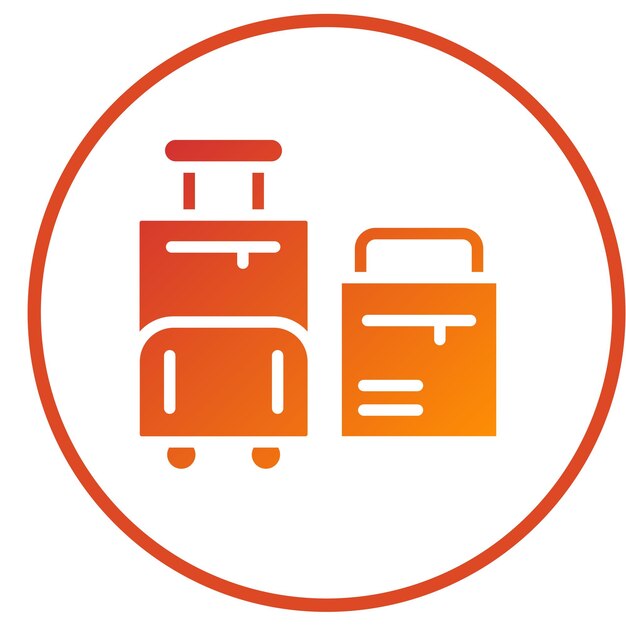 Estilo del icono de equipaje de diseño vectorial