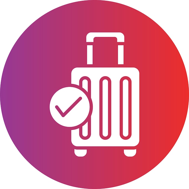 Estilo del icono de equipaje facturado de diseño vectorial