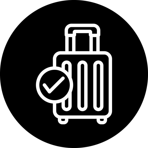 Estilo del icono de equipaje facturado de diseño vectorial