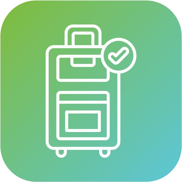 Estilo del icono de equipaje facturado de diseño vectorial