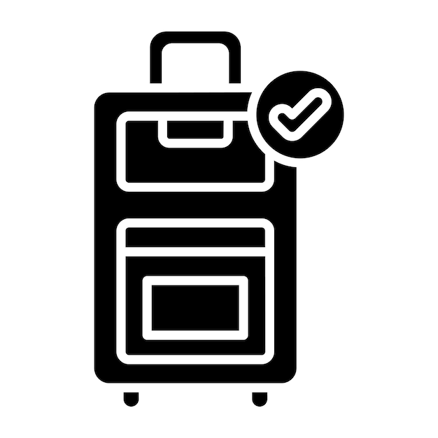 Estilo del icono de equipaje facturado de diseño vectorial