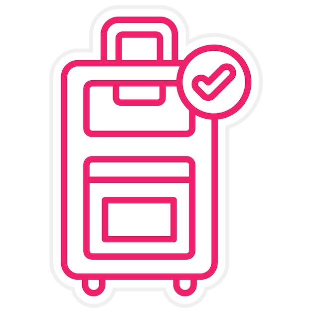 Estilo del icono de equipaje facturado de diseño vectorial