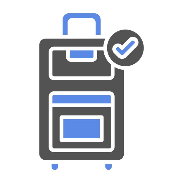 Estilo del icono de equipaje facturado de diseño vectorial