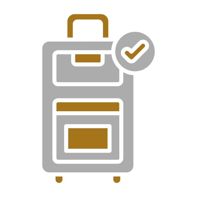 Estilo del icono de equipaje facturado de diseño vectorial