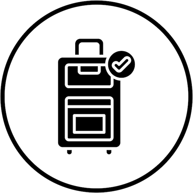 Estilo del icono de equipaje facturado de diseño vectorial
