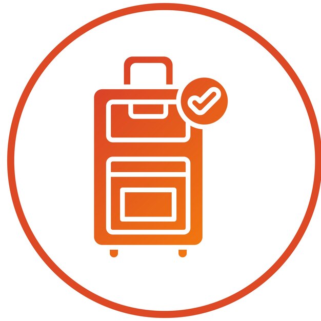 Estilo del icono de equipaje facturado de diseño vectorial