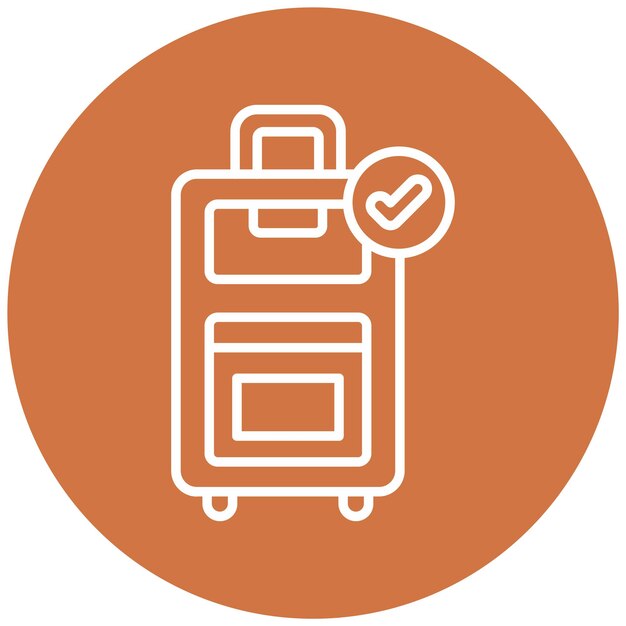 Estilo del icono de equipaje facturado de diseño vectorial