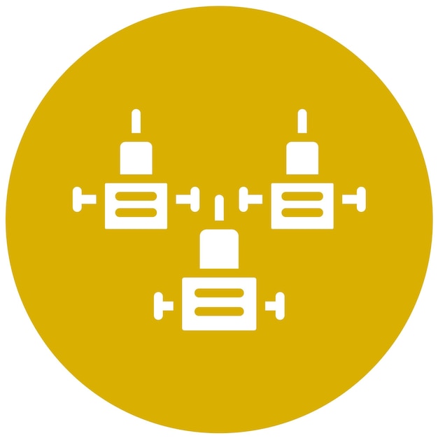 Estilo del icono del equipo de diseño vectorial de robótica
