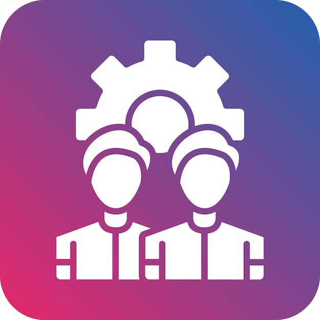 Estilo del icono del equipo de gestión de diseño vectorial