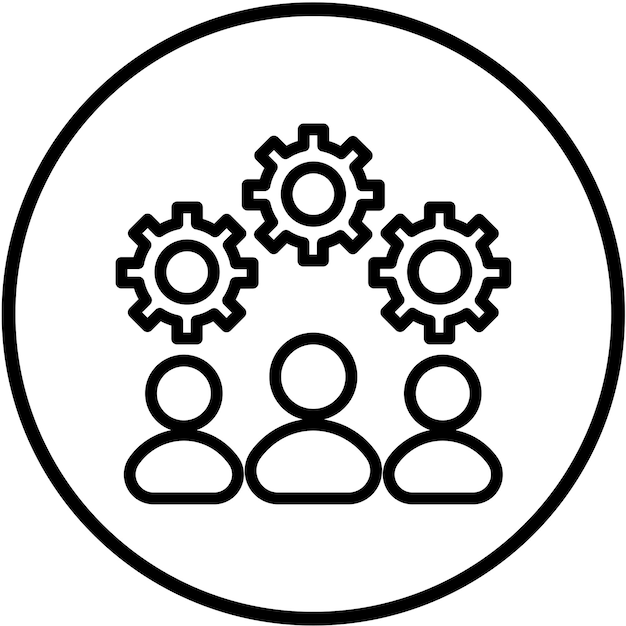 Estilo del icono del equipo de gestión de diseño vectorial