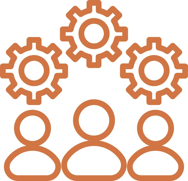 Estilo del icono del equipo de gestión de diseño vectorial